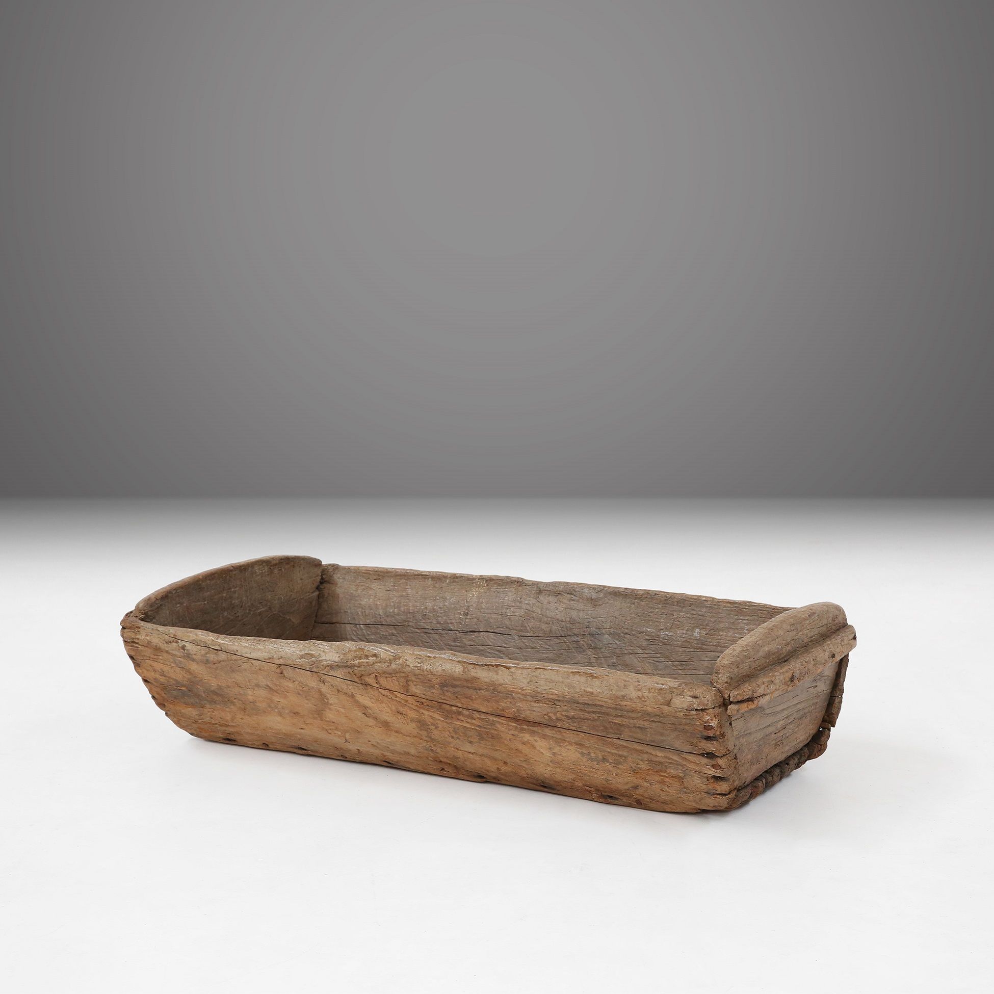 Antique Rustic Wooden Trough, France, 19th Century-img